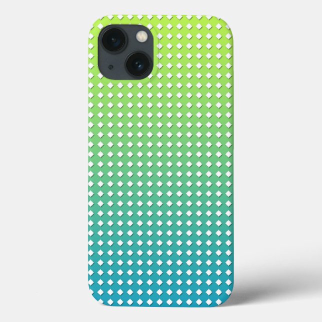 Turquoise Yellow Geometric Pattern Diamonds Case-Mate iPhone Case (Back)