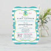 Turquoise & Yellow Octopus Baby Shower Invitation (Standing Front)