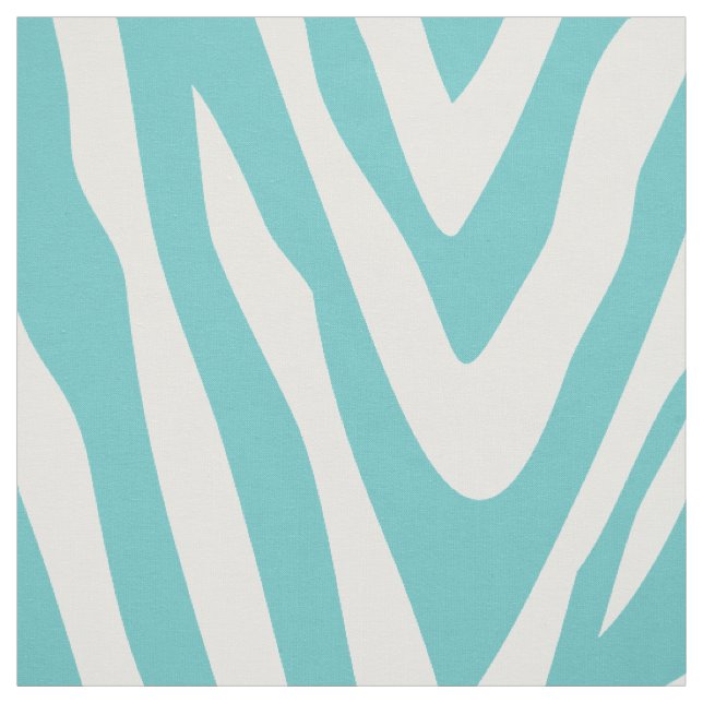 Turquoise Zebra Print Large Scale Fabric (Swatch)