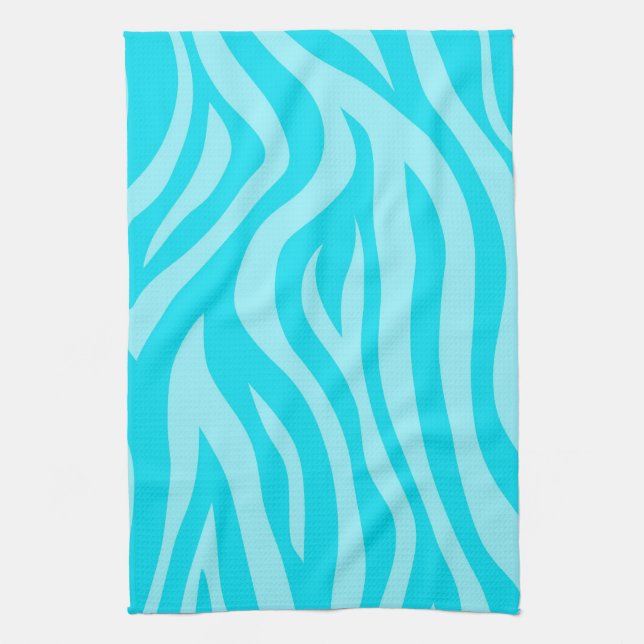 Turquoise Zebra Print Towel (Vertical)