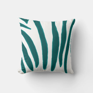 Turquoise Zebra Stripes Pillow