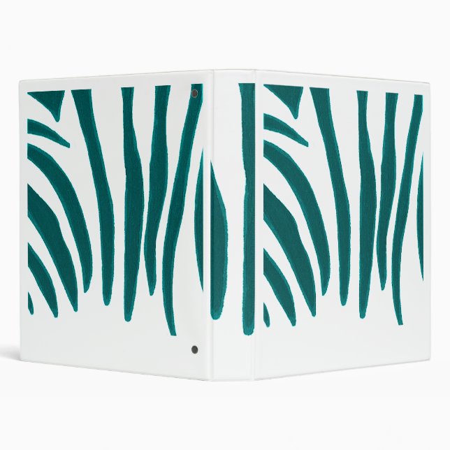 Turquoise Zebra Stripes School Binders (Background)