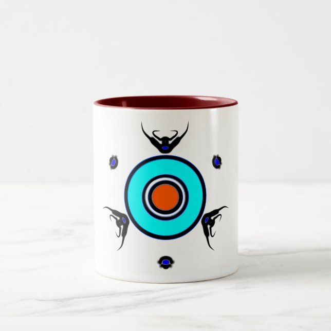 Turquoise Zen Eye Two-Tone Coffee Mug (Center)