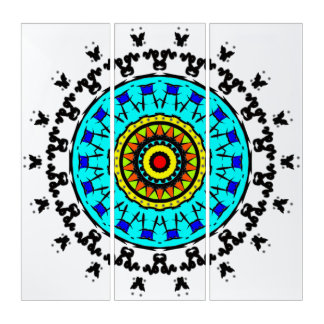 Turquoise Zen Mandala Triptych