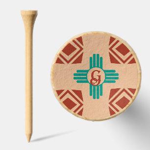 Turquoise Zia Tribal Brown Tan Golf Tees