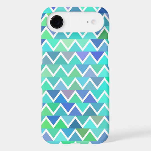 Turquoise Zigzag Pattern iPhone 4/4S Case (Back)