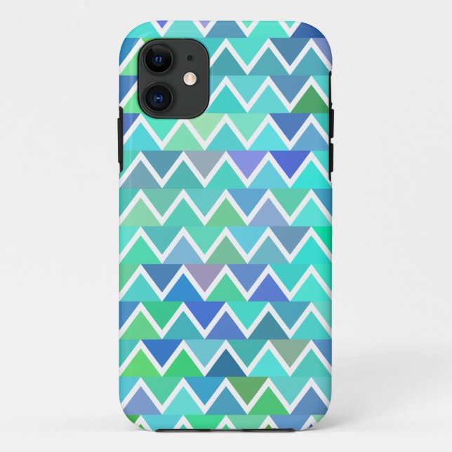 Turquoise Zigzag Pattern iPhone 5 Case (Back)