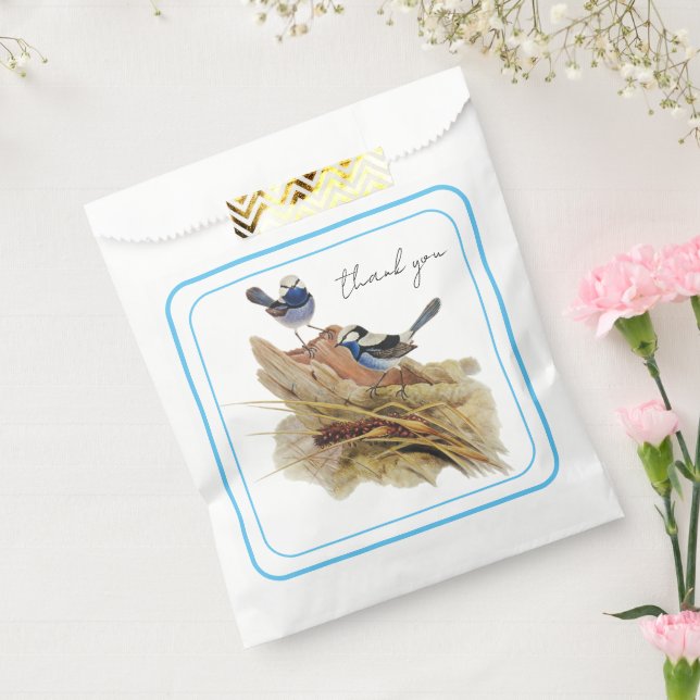 Turquoisine Superb Warbler, Thank you Favor Bag (Sealed)