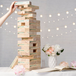 Turquoisse Reception Guests NOTES to Bride Groom Topple Tower