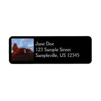 Turret Arch at Sunrise in Arches National Park Label