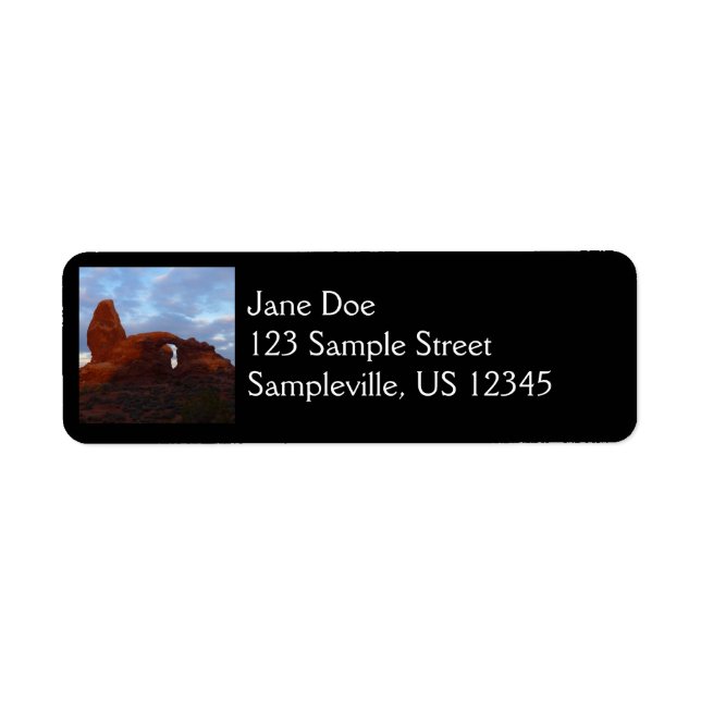 Turret Arch at Sunrise in Arches National Park Label (Front)