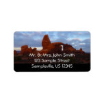 Turret Arch at Sunrise in Arches National Park Label