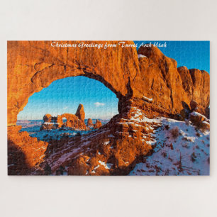 Turret Arch Utah.Christmas Greetings Jigsaw Puzzle