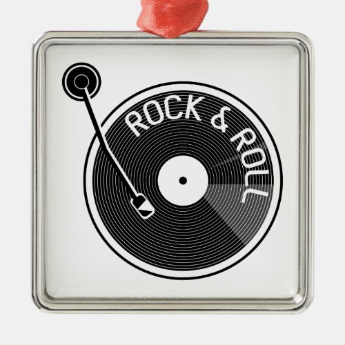 Turtable Record Player Rock And Roll Vinyl Record Metal Ornament