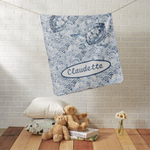 Turtels on Waves Baby Blanket