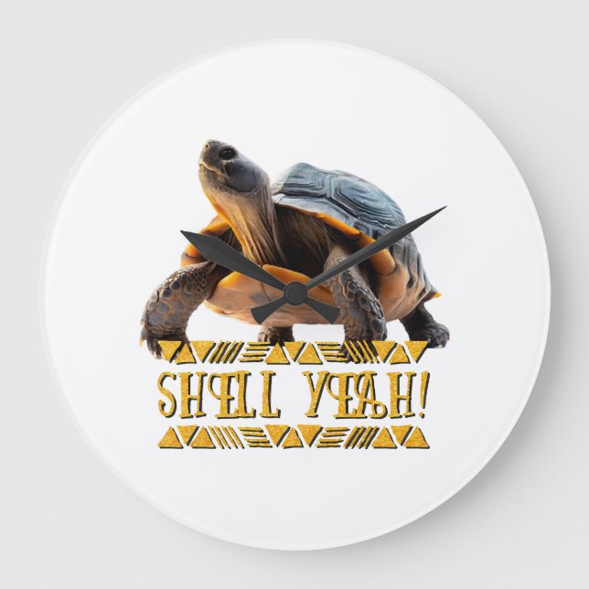 Turtle 001 Shell Yeah! Large Clock (Front)
