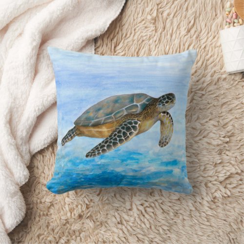Turtle 1 throw pillow