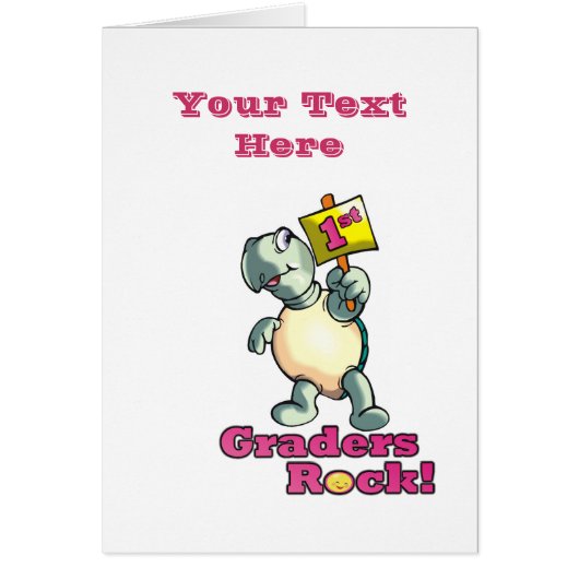 Turtle “1st Graders Rock” Design Cards (Front)