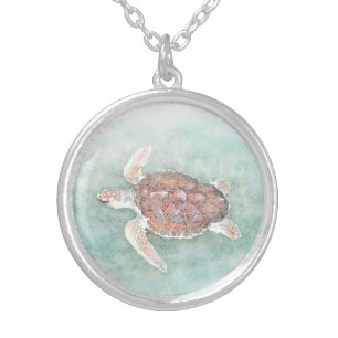 turtle 2 silver plated necklace