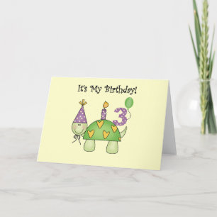 Turtle 3rd Birthday Tshirts and Gifts Card