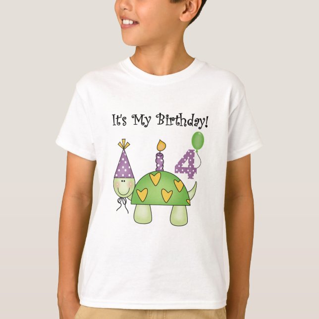 Turtle 4th Birthday Tshirts and Gifts (Front)