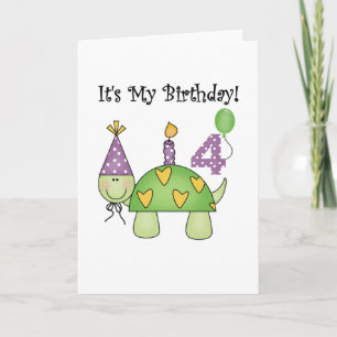 Turtle 4th Birthday Tshirts and Gifts Card