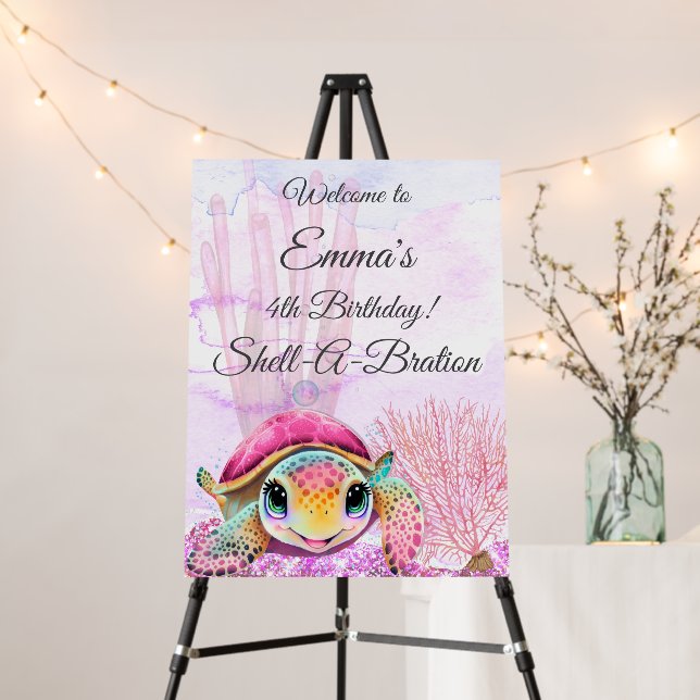 Turtle 4th Birthday, Under the Sea Foam Board (In Situ (Stand))