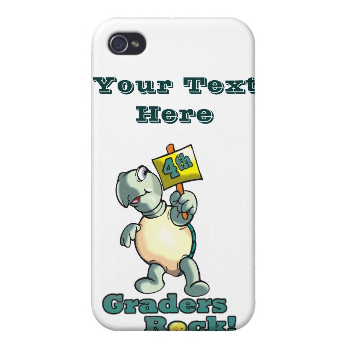 Turtle “4th Graders Rock” Design iPhone 4/4S Cover