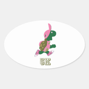 Turtle 5K - Pink Oval Sticker