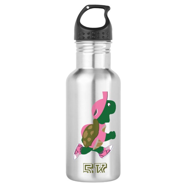Turtle 5K - Pink Stainless Steel Water Bottle (Front)