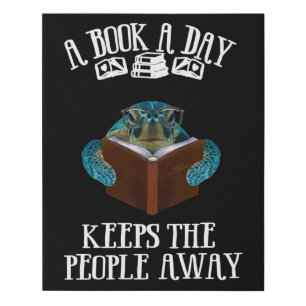 Turtle A Book A Day Keeps The People Away Readers Faux Canvas Print