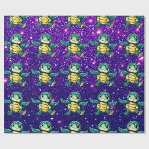 Turtle Adorable Cute Charming Themed Inspired Wrapping Paper