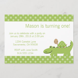 Turtle And Alligator Party Invitation