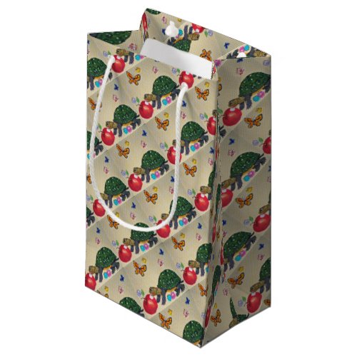 Turtle and Apple Shabby Chic Gift Wrap Small Gift Bag