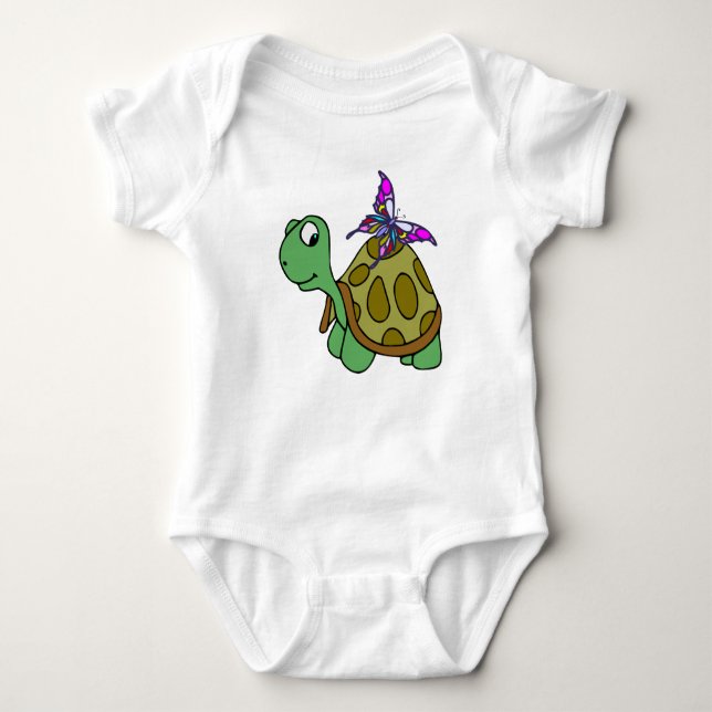 turtle and butterfly baby bodysuit (Front)