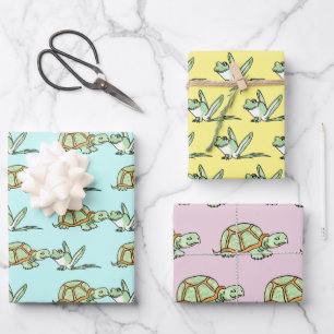 Turtle and Frog Wrapping Paper Sheets