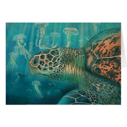 Turtle and jellyfish cards (Front Horizontal)