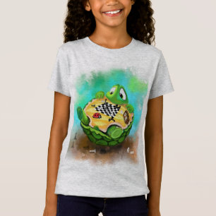 Turtle and Ladybug Playing Chess - Funny Drawing T-Shirt
