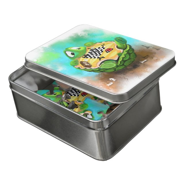 Turtle and Ladybug Playing Chess Funny Puzzle (Lid Open)