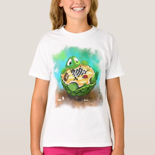 Turtle and Ladybug Playing Chess T_Shirt