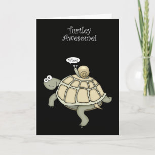 turtle and snail thanks letterpress thank you card