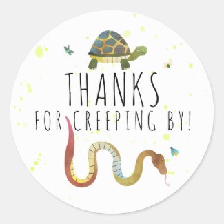 Turtle and Snake Reptile Birthday Party Stickers