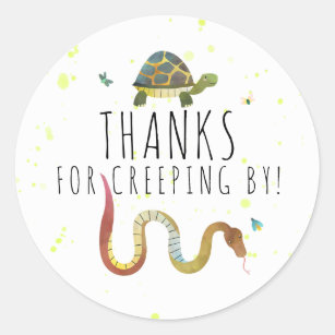 Turtle and Snake Reptile Birthday Party Stickers