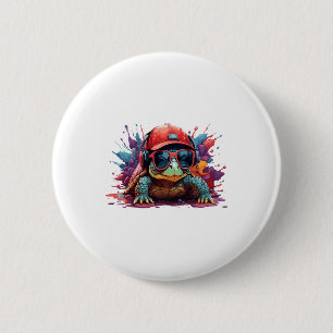 turtle animal art I cool cute turtle Button