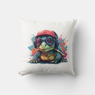 turtle animal art I cool cute turtle Copy Throw Pillow