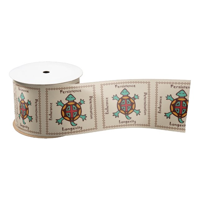 Turtle animal spirit satin ribbon (Spool)