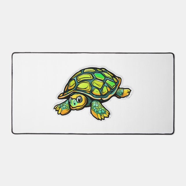Turtle Animal Turtle Green Desk Mat (Front)
