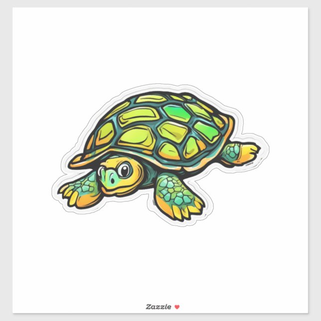 Turtle Animal Turtle Green Sticker (Sheet)