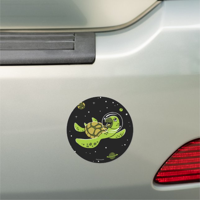 Turtle Animals In Space Car Magnet (In Situ)