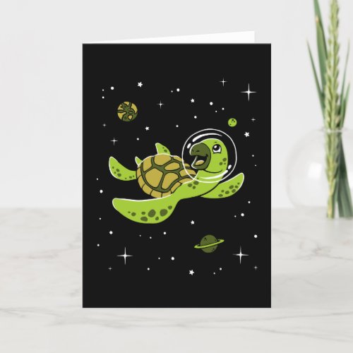 Turtle Animals In Space Card